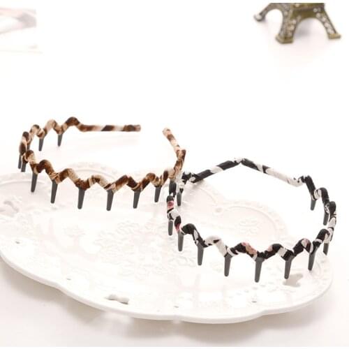 Women Girls Zig-Zag Shark Long Tooth Headband Plastic Resin Non-Slip Wave Comb Hair Hoop Headwear DIY Headpiece