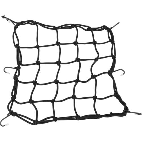 Durable Bicycle Luggage Net Helmet Cargo Net Storage Bag Mesh Web With 6 Metal Hooks For Camping Fishing Biking