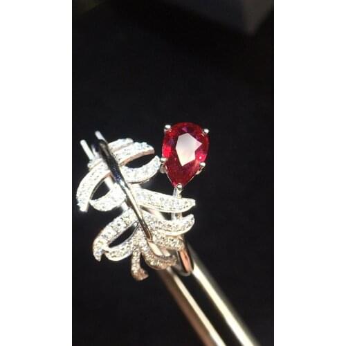 Ruby Rings Fine Jewelry 18K Real Natural Red Ruby Gemstones 1.04ct Diamonds Wedding Engagement Female Rings for Women Fine Ring