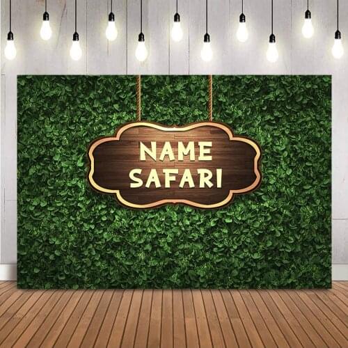 Safari Jungle Birthday Backdrop Green Leaves Wood Woodland Background for Photo Studio Newborn Children Photocall Studio Props