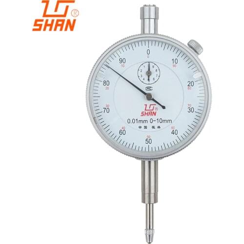 Shan 100% Original Dial indicator Precision 0.01mm Dial Indicator Gauge Meter Resolution Indicator Gauge measure instrument Tool