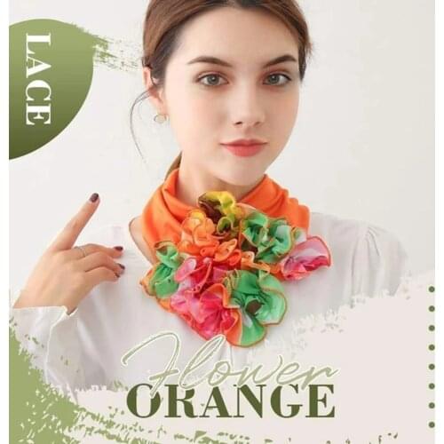 30# Womens Floral Neck Ring Scarf Chiffon Collar Variety Elegant Scarf Bandana kawaii accessories Hair bands hair ties Scarves