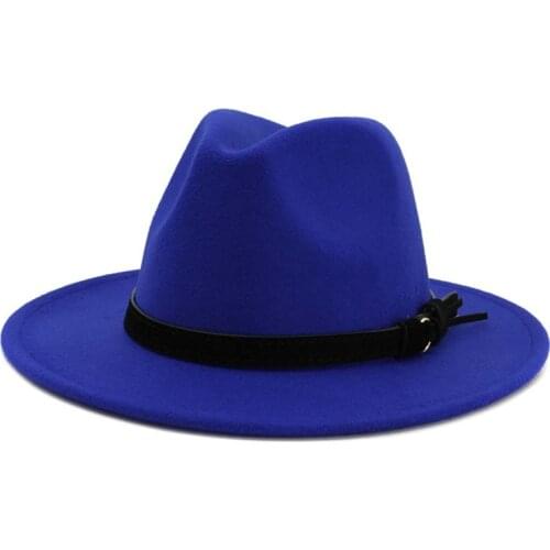 X3013 British Style Woolen Jazz Hat Unisex Big Brim Hat Mens Fashion Cap Adjustable Size Wool Felt Hats Fascinator Hats