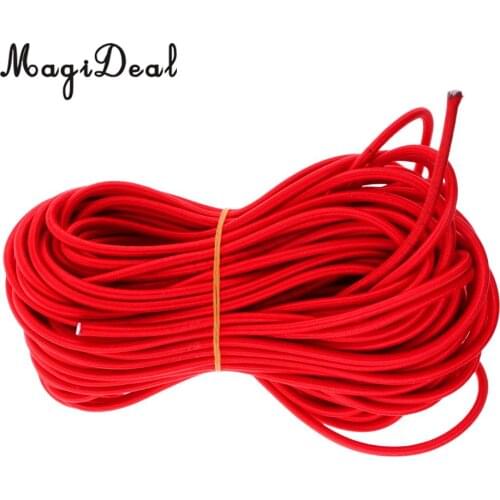 MagiDeal 6mm Red Heavy Duty Elastic Bungee Rope Shock Cord Tie Down Kayak Camping Boating Trailers Tarpaulin Caravan Canopy DIY