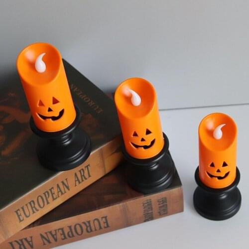 Halloween Candle Light LED Colorful Candlestick Table Top Decoration Pumpkin Party Happy Halloween Party Decor For Home 2021