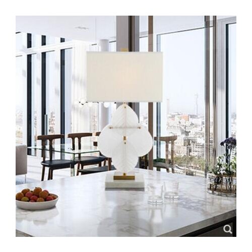 Led table lamp marble fabric hotel guest restaurant bedroom bedside leaf model postmodern minimalist American