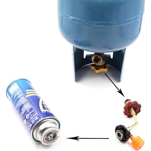 Outdoor Gas Tank Inflation Valve Cylinder Gas Inflate Kit Camping Butane Gas Refillable Adapter Cylinder Tank Coupler Valve
