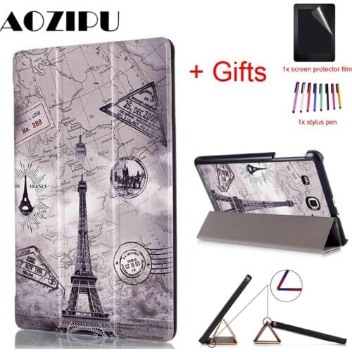 Ultra Slim Case for Samsung Galaxy Tab E 9.6 T560 T561 T565 T567V 9.6" Tablet Flip PU Leather Stand Protective Cover +Film+Pen