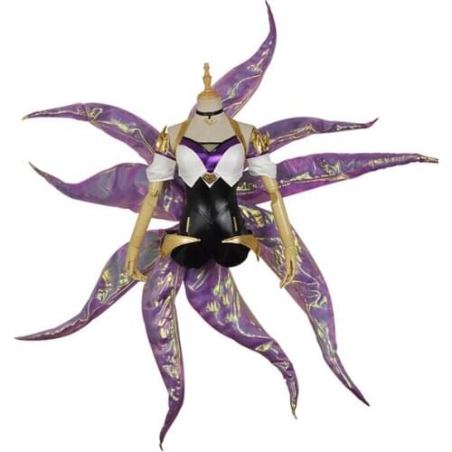 In stock! Anime 2019 LOL Ahri KDA Idol singer new skin kda Nine-Tailed Fox Ahri cosplay costumes tails Sexy costume A