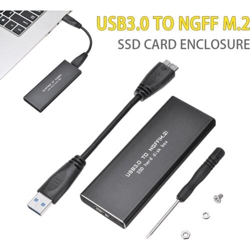 Mobile Hard Disk Adapter External Enclosure Storage Case M.2 NGFF SSD SATA TO USB 3.0 Support Data Transfer Up To 5.0Gb/s