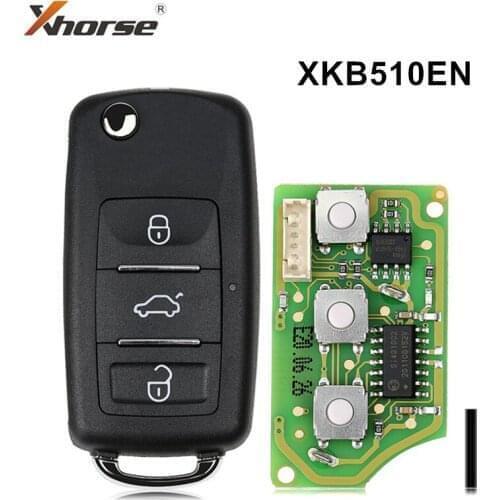 Waterproof Xhorse 3 Buttons XKB510EN VVDI Universal Remote Key B5 Type English Version work with VVDI/VVDI2 Mini key Tool max