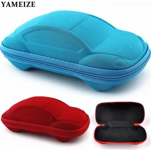 YAMEIZE Children Car Shaped Glasses Case Portable Eyeglasses Box Cute Kids Sunglasses Cases Strage Bag Automobile Styling Box