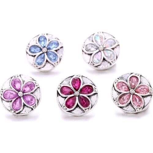 Snap Jewelry Rhinestone Metal Cross 18mm Ginger Snap Button DIY Bracelet Necklace Jewelry Making ACC for Women