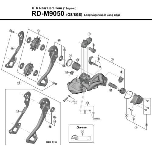 Shimano RD-M9050 Rear Derailleur Repair Part