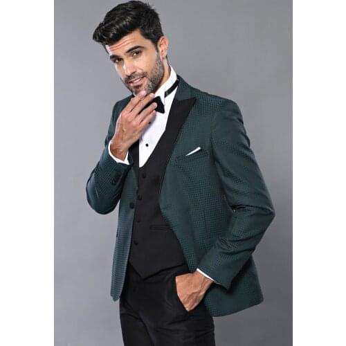 Plaid Patterned Green Tuxedo Wessi