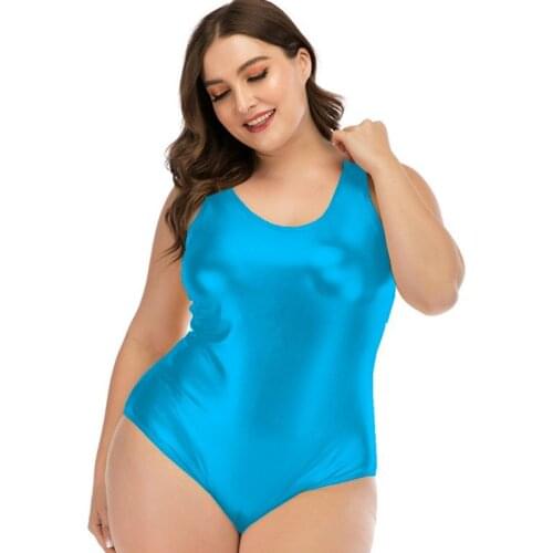 Plus Size S-6XL Women Shiny Metallic Lingerie Stretchy Sleeveless Bodysuit Faux Leather Leotard High Cut Backless Short Jumpsuit