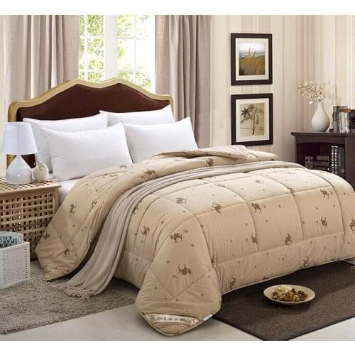 220*240cm Winter Comforter 100% Camel Hair Blanket Quilted Comforters King Bedspread alicoco hair duvet dekbedden doona Edredon