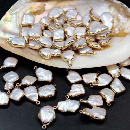 1pc Random Size 14mm Irregular Baroque Pearls Charm Pendulum Natural Freshwater Pearl Drop DIY for Earrings Necklaces Women