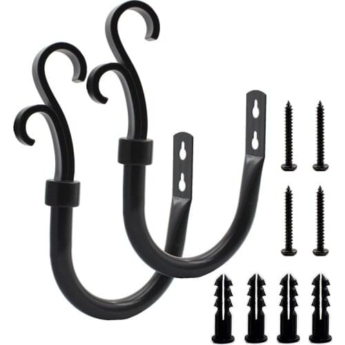 2PCS Curtain Holdback,U Shaped Hook Wall Mounted Drapery Tiebacks,Heavy Duty Metal Decorative Window Drapery Holder Curtain Hook