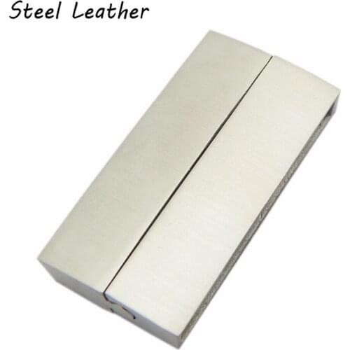 20pcs/lot custom logo hole:34*4.1mm bracelet bracelet bracelet leather bracelet magnetic buckle connector jewelry found homemade