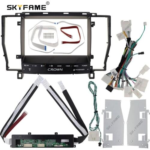 SKYFAME Car Frame Cable Canbus For TOYOTA CROWN 12 2003-2007 Big Screen Audio Dash Panel Frame Fascia