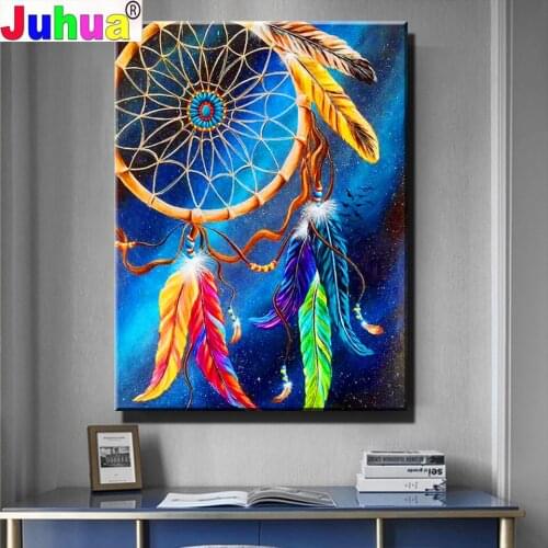 2021 New 5D Diamond Embroidery Dreamcatcher Full Square/Round Diamond Painting Cross Stitch Scenery Mosaic Home Decoration