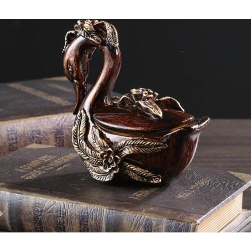 European household high-end fashion swan ornaments resin toothpick holder