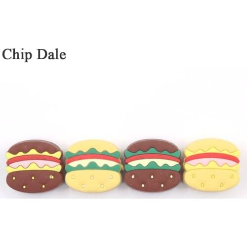 Chip Dale 20pcs Hamburger Baby Silicone Teether Beads BPA Free Food Grade DIY Molar Beads Necklace Bracelet Accessories