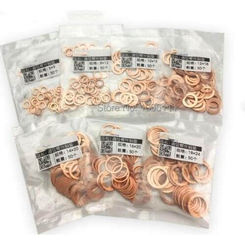 Diesel Common Rail Tube Screw Copper Washer Gaskets Tool Part 6x9/10x16/12x18/14x20/18x24