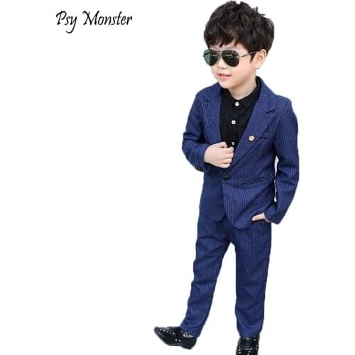 Formal Suit For School Boys Kids Wedding Suit jogging garcon costume enfant garcon mariage Blazer +Pants 2Pcs Clothing Sets F141