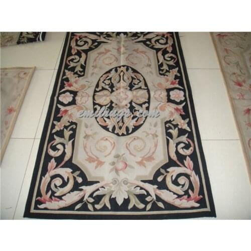 Antique aubusson Style French Carpet Elegant Floral Antique Handknotted Wool Aubusson Carpet New Listing Wool Rug Carpet