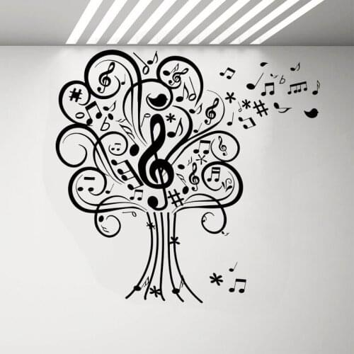 Musical Tree Wall StickerMusic Art Mural Melody Note Decal Creative Musician Home Decor Bedroom Living Room Wall Decoration
