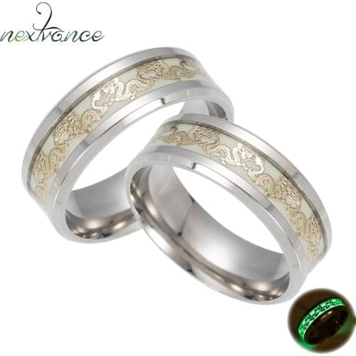 Nextvance Punk Luminous Wedding Dragon Ring Glow In Dark Finger Rings For Female Male Valentines Day Gift