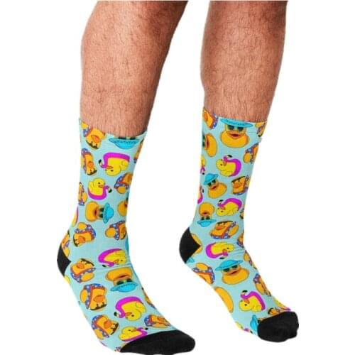 2021 Mens socks Funny Summer Rubber Ducks Socks Men harajuku Happy hip hop Novelty cute boys Crew Casual Crazy Socks for men