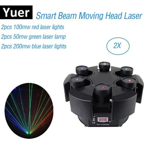 New Model Full Color 6 Heads Smart Beam Laser Moving Head Light For Night Club Events Show Laser Projector Dj Disco Lighting