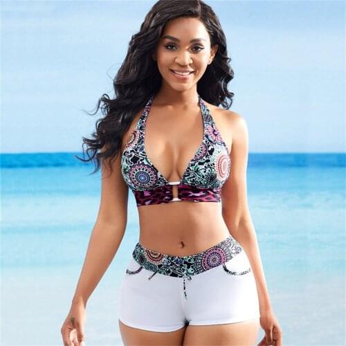 2021 New 2 Pieces Set Swimsuit Women Sexy Bikinis Set Rainbow Striped Swimwear Women High Waist Bikini Push Up Swimming Suit