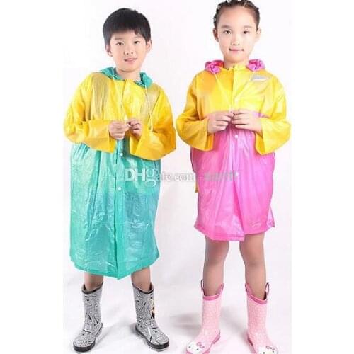 New Arrive PVC raincoat pearl students raincoat poncho take bag children conjoined raincoat