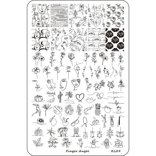 9.5X15 Abstract/ woman/ face Nail Stamping Plates Image Painting Nail Art Stencil Template Nail Stamp Tools nail decal templates