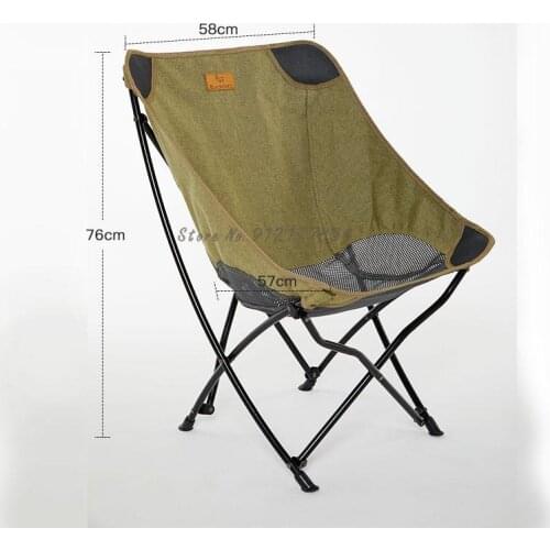 Outdoor Folding Chair Fishing Stool Camping Pocket Chair Portable Lazy Back Beach Chair Reclining Chair Moon Chair