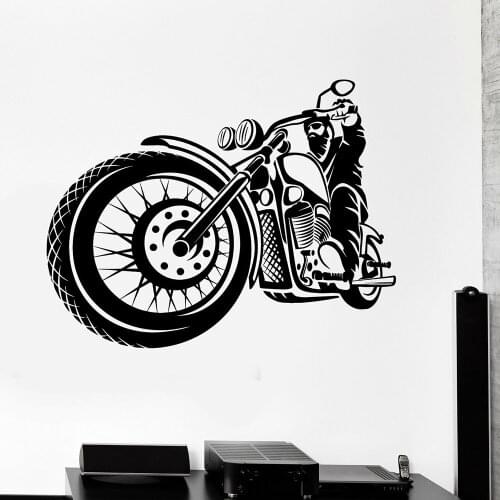 Vinyl Wall Decal Biker Club Motorcycle Racer Garage Wall Stickers for Home Boys Bedroom Decoration Decals Removable Mural B346