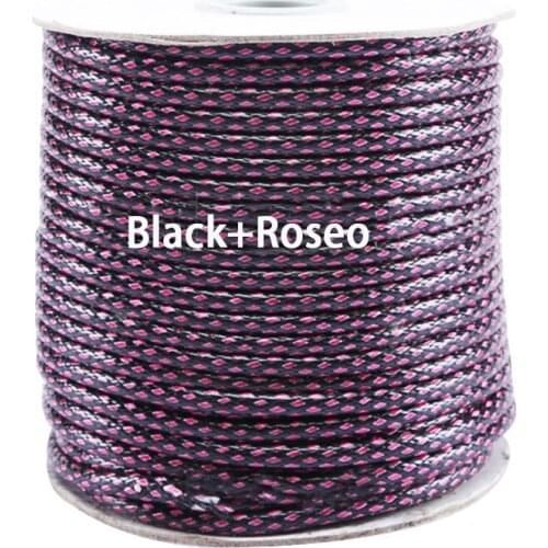 3.5mm Black+Roseo Korea Core Waxed Wax Cord String Thread+ 50yds/roll DIY Jewelry Findings Accessories Bracelet Necklace rope