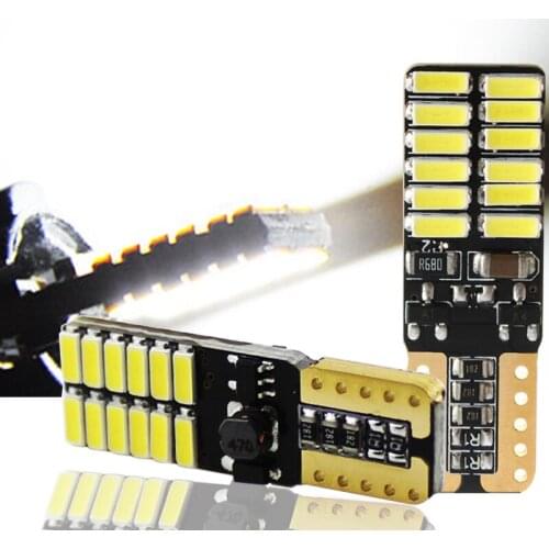 WTS 10pcs T10 194 W5W Car LED Lamp 12V Auto Lamp Bulb Parking Clearance Signal Light Canbus no Error 4014 24SMD for opel zafira