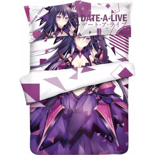 Yatogami Tohka Princess Anime Bedding Sheet Bedding Sets Bedcover Pillow Case 4PCS