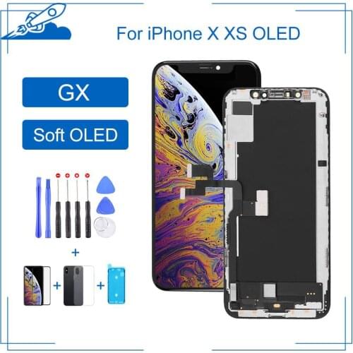 EK Soft OLED For iPhone X Display With 3D Touch Digitizer Assembly For iPhone XS LCD Screen Replacement Part With Gift