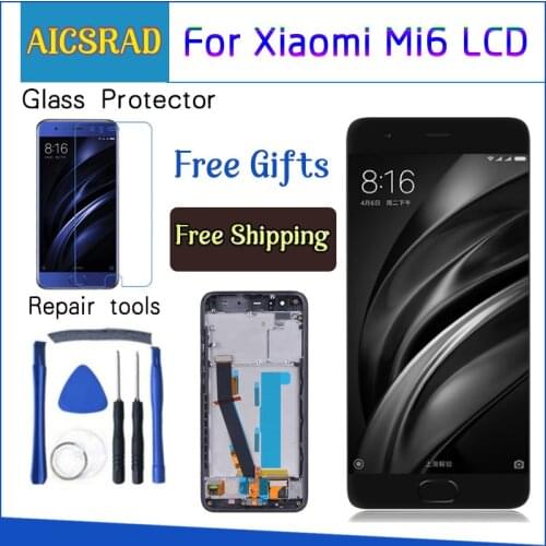 For Xiaomi Mi 6 Mi6 LCD Display With Touch Screen With Frame Digitizer Assembly NEW For 5.15" Xiaomi Mi6 LCD Replacement Parts