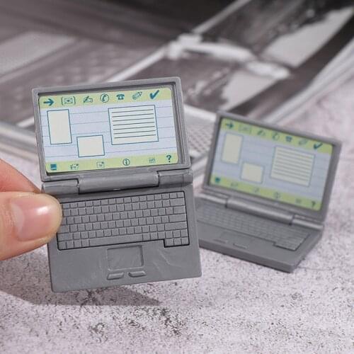 1 Pc 1:12 Dollhouse Miniature Simulation Laptop Computer Desktop Model For Miniature Dollhouse Study Room Furniture Accessories