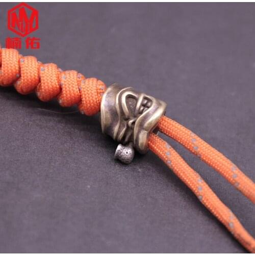 1PC EDC Paracord Beads Popeye Retro Brass Copper Lanyard Pendants Knife Beads Umbrella Rope Cord Necklace Bracelet Beads Pendant