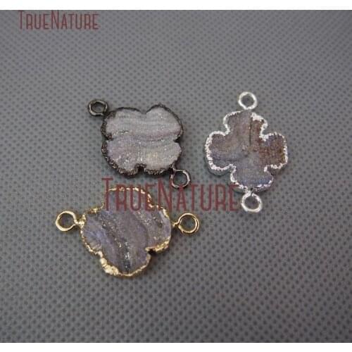10Pcs Mix Color Cross Double Bail Pendant Solar Agates Connector Online 20mm PC393