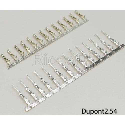 100/200pcs For Dupont Connector Reed Tinniness Copper 2.54 mm Metal Terminal Femal Or Male Pin Free Shipping