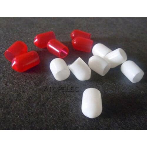 2pcs White/Red RCA Socket Protector Dust Cover Cap for CD DVD AMP AV